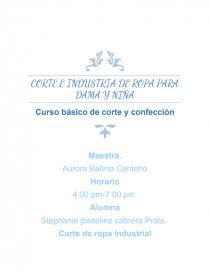 CORTE E INDUSTRIA DE ROPA PARA DAMA Y NIÑA.. Página 1