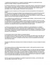 Las explicaciones y respuestas a las preguntas planteadas sobre el trabajo en equipo. Página 1