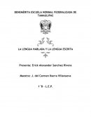 LA LENGUA HABLADA Y LA LENGUA ESCRITA