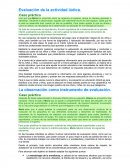 Evaluación de la actividad lúdica.