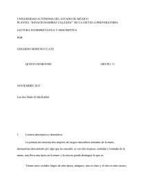 Lectura descriptiva e ineterpretativa ,las dos fridas. Página 1