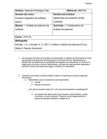 Análisis de sistemas de software. Fundamentos del análisis de sistemas. Página 1