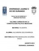 VALORES JURÍDICOS EN LA CONSTITUCION