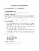 FORMACION DE EMPRENDEDORES I. CUESTIONARIO PARA SU PAN PLAN DE NEGOCIOS
