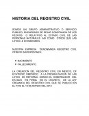 HISTORIA DEL REGISTRO CIVIL
