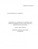 INFORME FINAL DE LA NATURALEZA DE LAS COOPERATIVAS