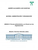 UNIDAD II: Proceso administrativo y su Vínculo con las Organizaciones