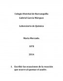 QUIMICA. Las ecuaciones de la reacción que ocurre al quemar el azufre