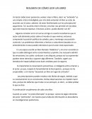 Resumen de como leer un libro.