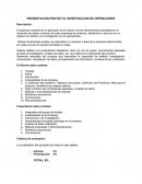 PRESENTACION PROYECTO- INVESTIGACION DE OPERACIONES