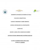 LECTURA DEL ESPACIO URBANO DESDE UN MÉTODO ANALITICO