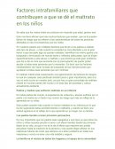 Factores intrafamiliares que contribuyen a que se dé el maltrato en los niños