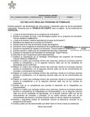 LECTURA AUTO REGULADA PROGRAMA DE FORMACION