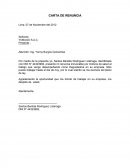 Tipo carta de renuncia