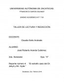 El extraño caso del Dr. Jekyll y Mr. Hyde. reporte de lectura.