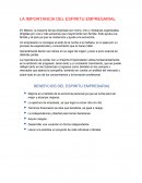 La importancia del espiritu empresarial