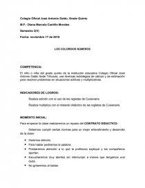 LOS COLORIDOS NÚMEROS. Página 1