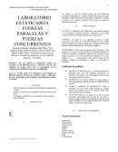 LABORATORIO ESTATICA003A FUERZAS PARALELAS Y FUERZAS CONCURRENTES