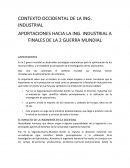 CONTEXTO OCCIDENTAL DE LA ING. INDUSTRIAL