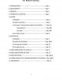 LAS IDEAS ESTÉTICAS DE PLATÓN Y ARISTÓTELES, SU APLICACIÓN A LAS ARTES Y CONSECUENCIAS EN EL MUNDO ANTIGÜO Y EN LA ACTUALIDAD.. Página 2