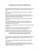 LA IMPORTANCIA DE UNA BUENA ALIMENTACION.