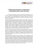 Criterios para proponer un esquema de compensación para el área de ventas
