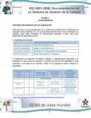 Actividad de Normalización de una organización FRUTOS VELEÑOS S.A.