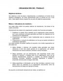 ORGANIZACIÓN DEL TRABAJO Objetivos tácticos