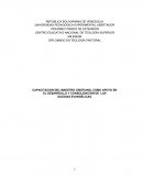 CAPACITACION DEL MAESTRO CRISTIANO, COMO APOYO EN EL DESARROLLO Y CONSOLIDACIÓN DE LAS IGLESIAS EVANGÉLICAS.