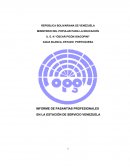 INFORME DE PASANTÍAS PROFESIONALES EN LA ESTACIÓN DE SERVICIO VENEZUELA