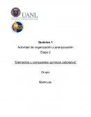 Quimica Actividad de organización y jerarquización Etapa 2 “Elementos y compuestos químicos cotidianos”