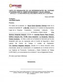 Carta de designación de los representantes del patrono o patrona ante el comité de seguridad y salud laboral