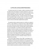 LA ÉTICA EN LA EVALUACIÓN PSICOLÓGICA.