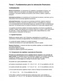 Fundamentos para la valoración financiera.