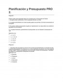 Planificacion y presupuesto. Actividades.