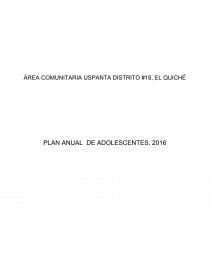 CRONOGRAMA DE ACTIVIDADES DE ADOLECENTES AÑO 2016. Página 1