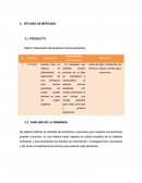 Estudio de mercado. Descripción del producto (o de los productos)