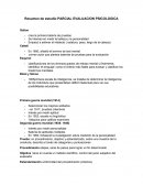 Resumen de estudio PARCIAL EVALUACION PSICOLOGICA