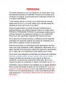 ¿Que es persona?
