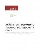 ANÁLISIS DEL DOCUMENTO “MERCDO DEL AZÚCAR” Y OTROS