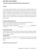 Acto Día 12 de octubre: “Día de la Diversidad Cultural Americana”