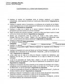 CUESTIONARIO #5. LITERATURA RENACENTISTA. LITERATURA.