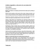 Análisis pragmático y discursivo de una traducción.