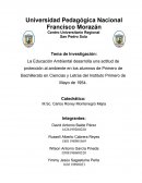 La Educación Ambiental desarrolla una actitud de protección al ambiente en los alumnos de Primero de Bachillerato en Ciencias y Letras del Instituto Primero de Mayo de 1954.