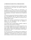 LA FORMACION DE VALORES, RETO DE LA FORMACION DOCENTE.