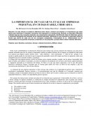 LA IMPORTANCIA DE VALUAR VS. EVALUAR EMPRESAS PEQUEÑAS, EN CIUDAD JUAREZ, CHIHUAHUA.