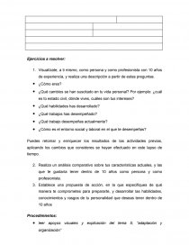Visualízate, a ti mismo, como persona y como profesionista con 10 años de experiencia, y realiza una descripción a partir de estas preguntas.. Página 1