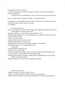 LAS DECLINACIONES LATINAS. Página 1