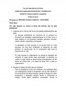 TALLER ANÁLISIS DE LECTURA- CURSO DE PLANEACIÓN ESTRATÉGICA Y PROSPECTIVA