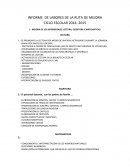 INFORME DE LABORES DE LA RUTA DE MEJORA CICLO ESCOLAR 2014-2015.